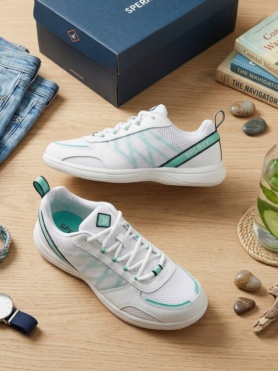 Sperry Shoes - Sperry Harbormaster 2.0 White and Mint Sneakers